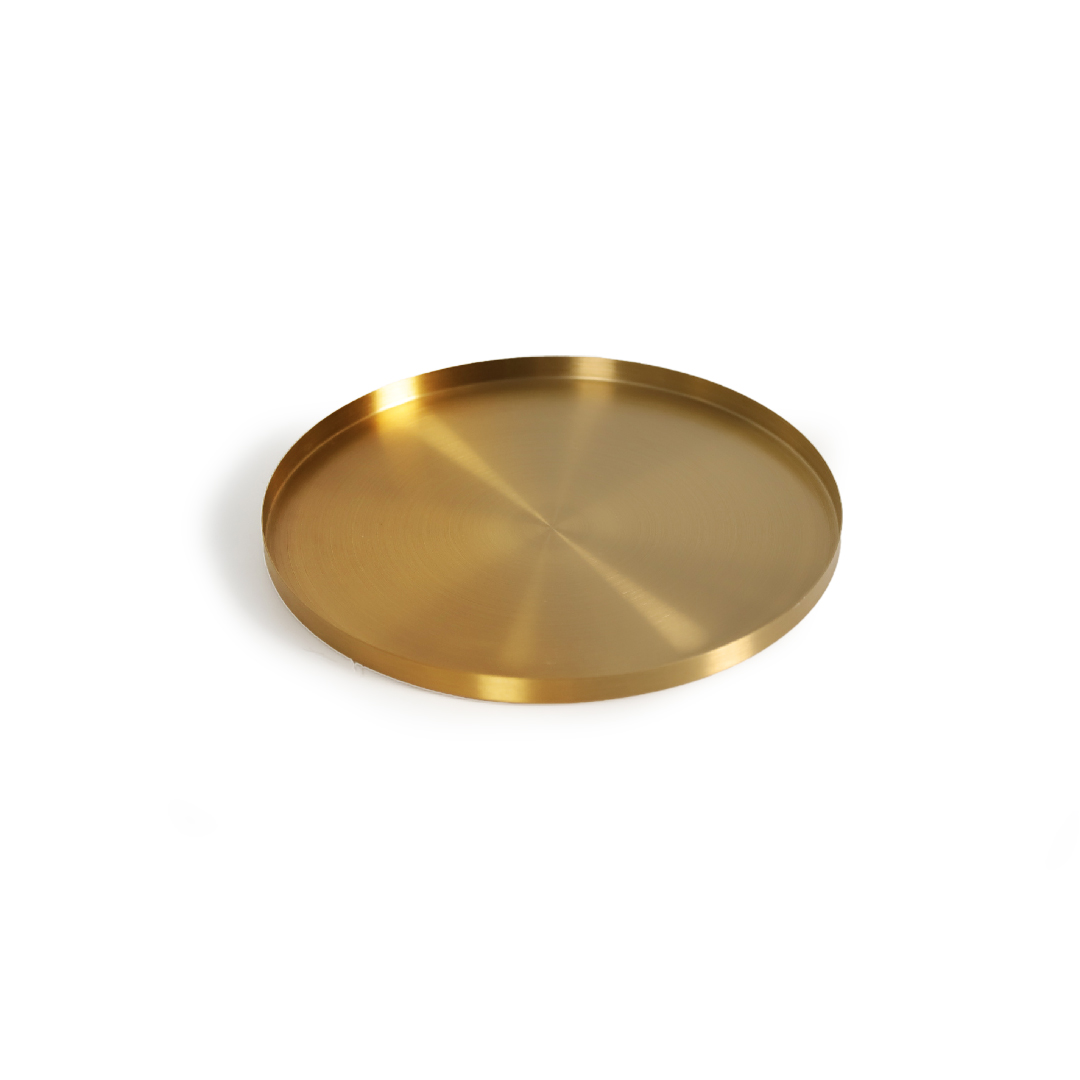 Round golden  tray