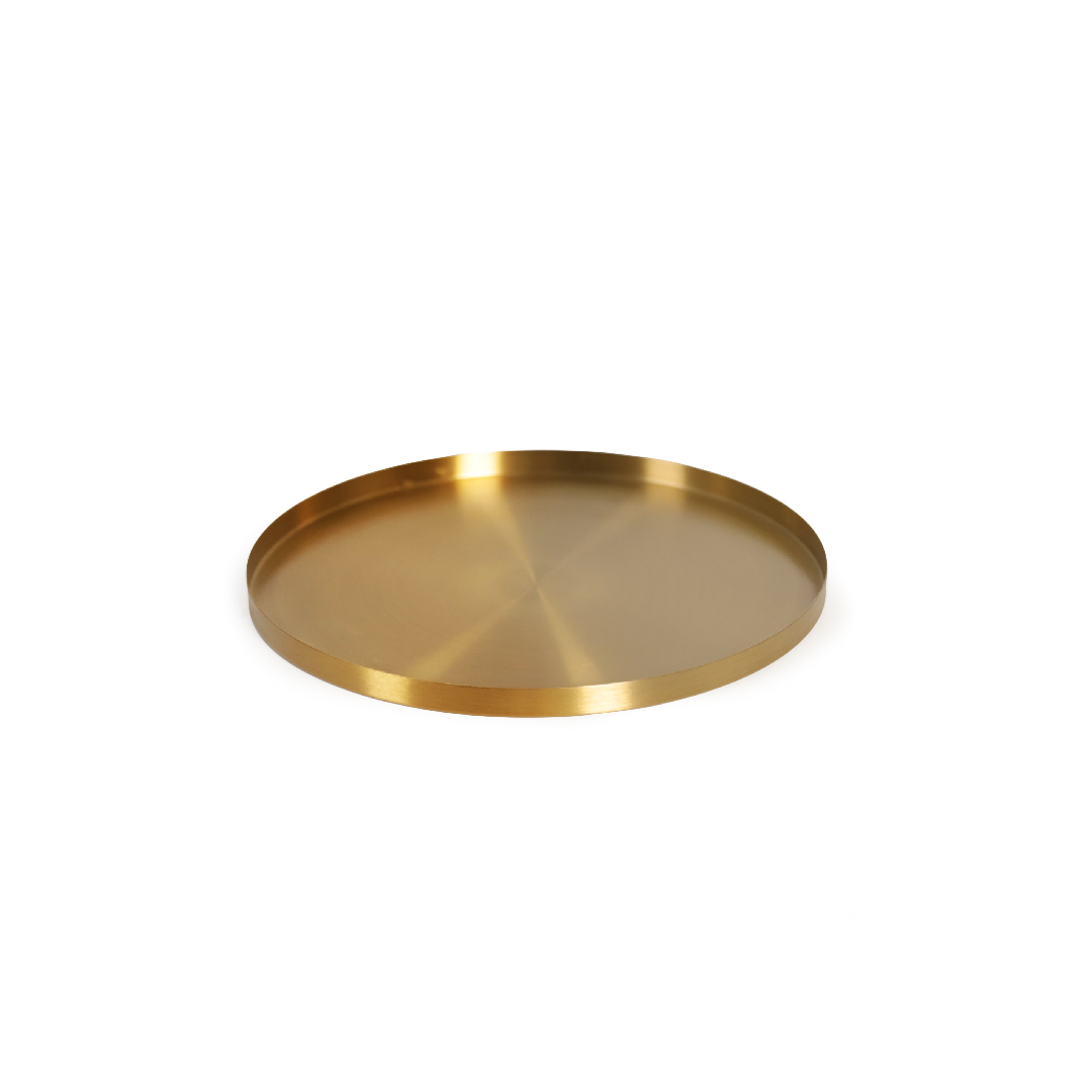 Round golden  tray
